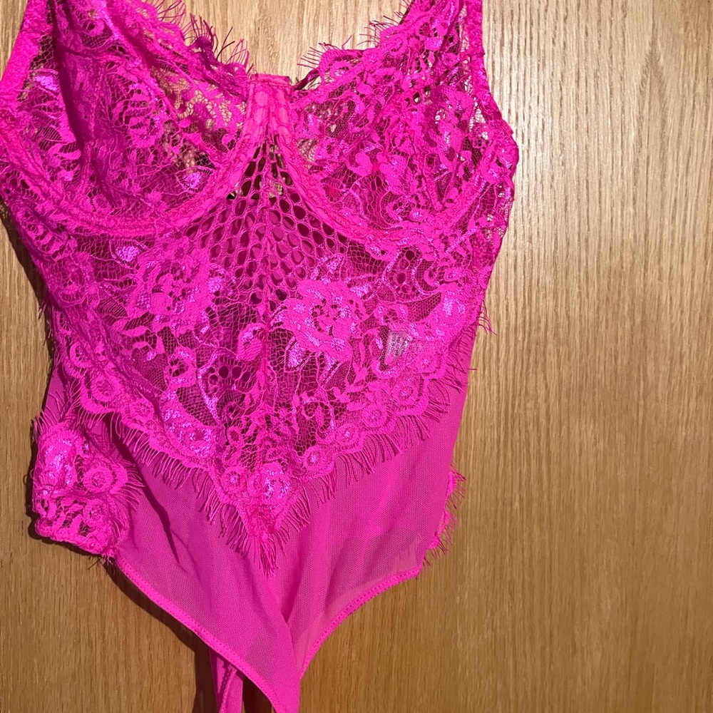 new hot pink bodysuit sheer
